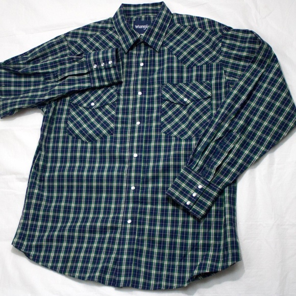 wrangler long sleeve pearl snap